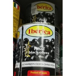 Iberica Pitted Black Olives 3kg/can